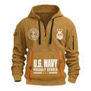 Custom US Navy Ranks Quarter Zip Hoodie TQZ03