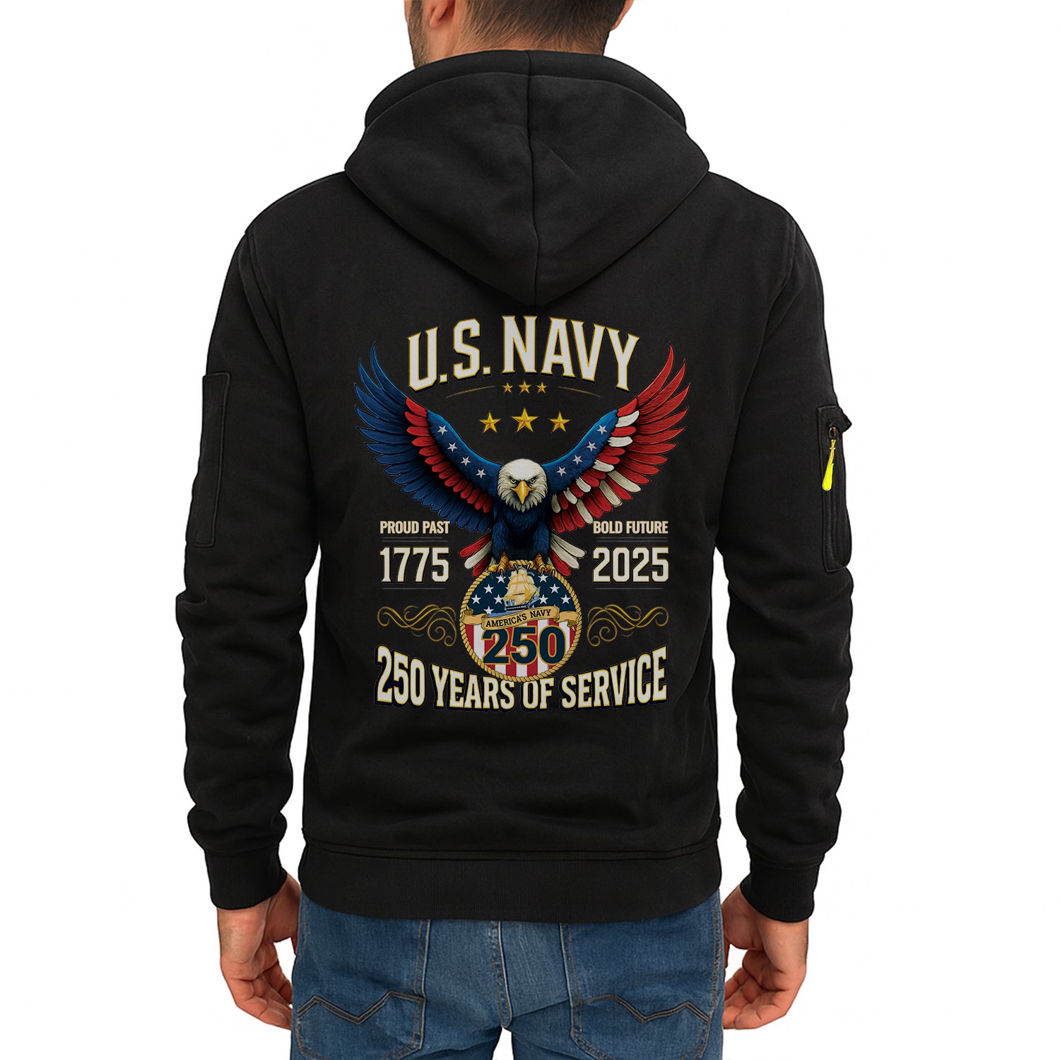 Personalized US Navy Quater Zip Hoodie JQZ05