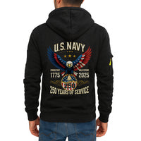 Personalized US Navy Quater Zip Hoodie JQZ05