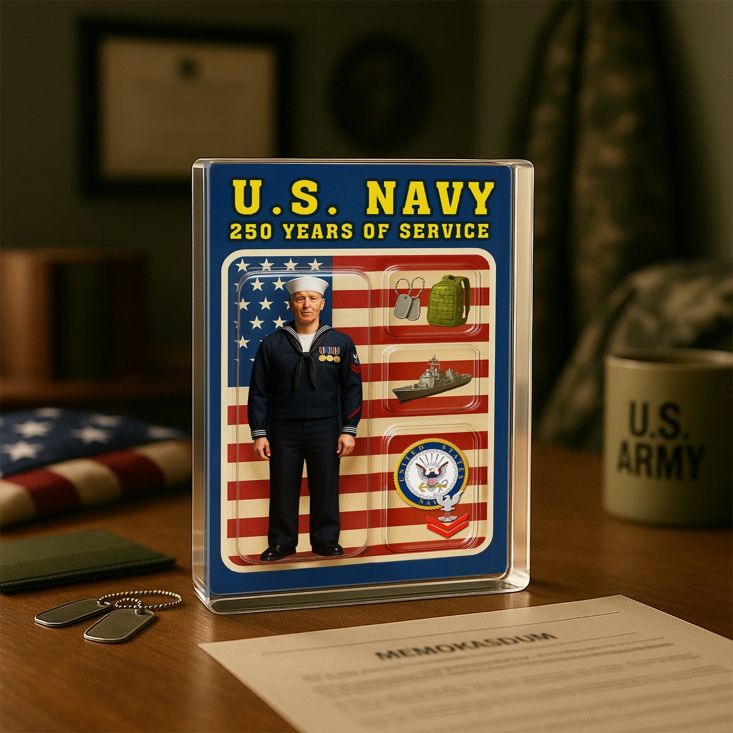 Custom Figure Traditional Sailor Uniform Acrylic Block