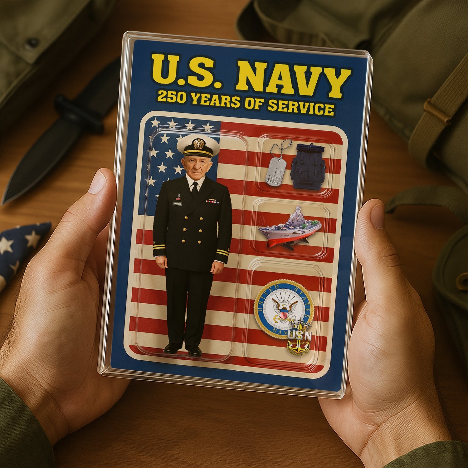 Personalized Acrylic Plaque with Chief Service Dress Uniform