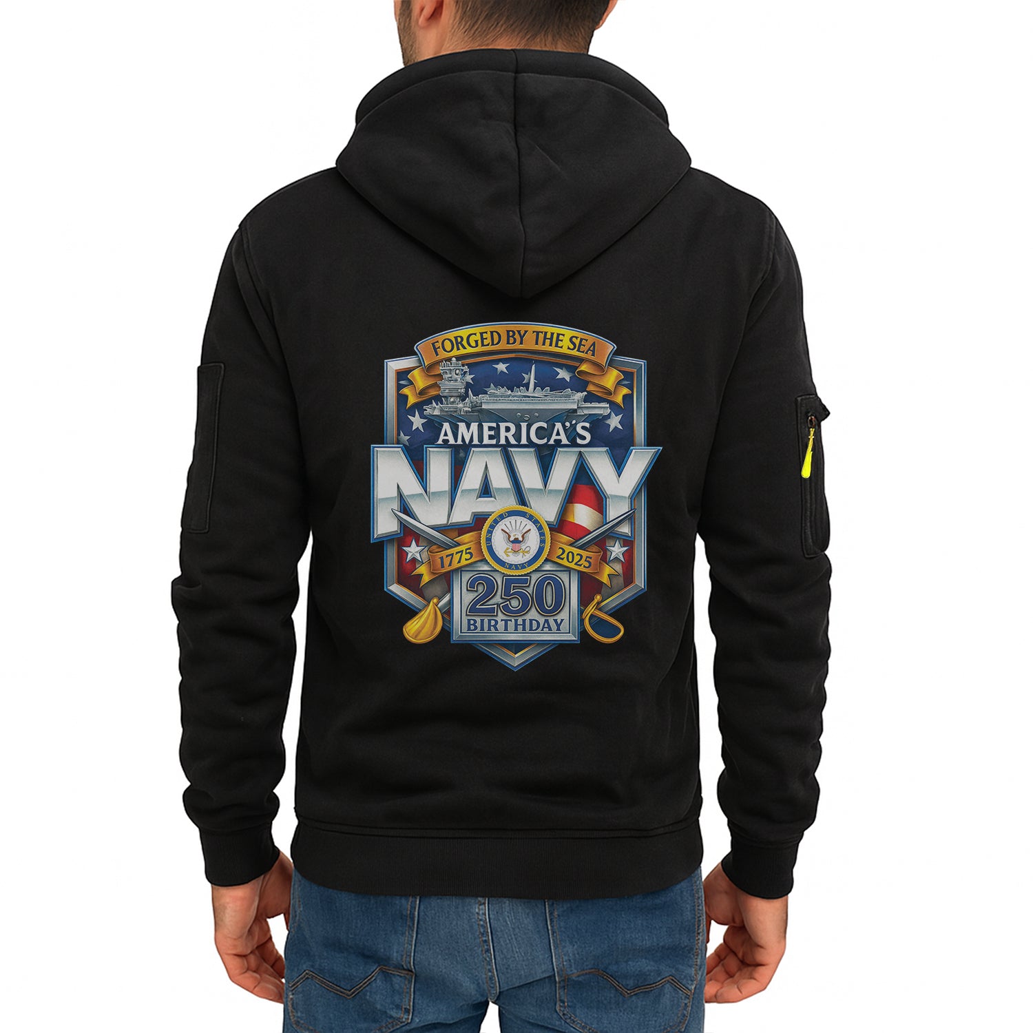 Personalized US Navy Quater Zip Hoodie JQZ01