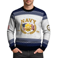 Personalized US Navy Christmas Ugly Sweater TUST10