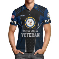 US Navy Veteran Polo Shirt – Bold Crest & Custom Rank Tribute Edition
