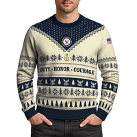 Personalized US Navy Christmas Ugly Sweater UST019