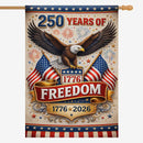 America 250 Patriotic Eagle House Flag 1776-2026 Freedom July 4 Decor