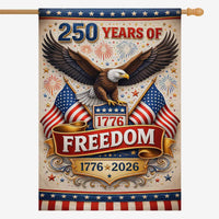 America 250 Patriotic Eagle House Flag 1776-2026 Freedom July 4 Decor