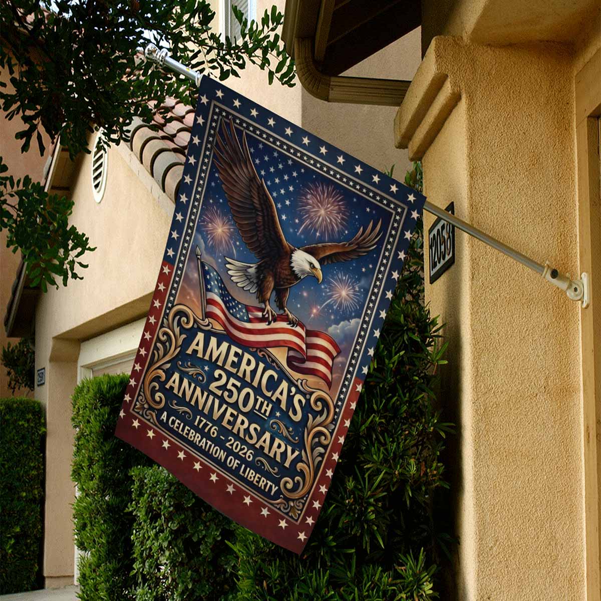 America 250th Anniversary House Flag 1776–2026 Patriotic Banner