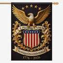 USA 250 House Flag Patriotic Eagle Shield America 1776-2026 Anniversary Decor