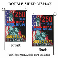 250 Years America Anniversary Garden Flag – Statue of Liberty Patriotic Flag