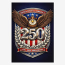 USA 250 Anniversary House Flag 1776–2026 Patriotic Eagle Shield Banner
