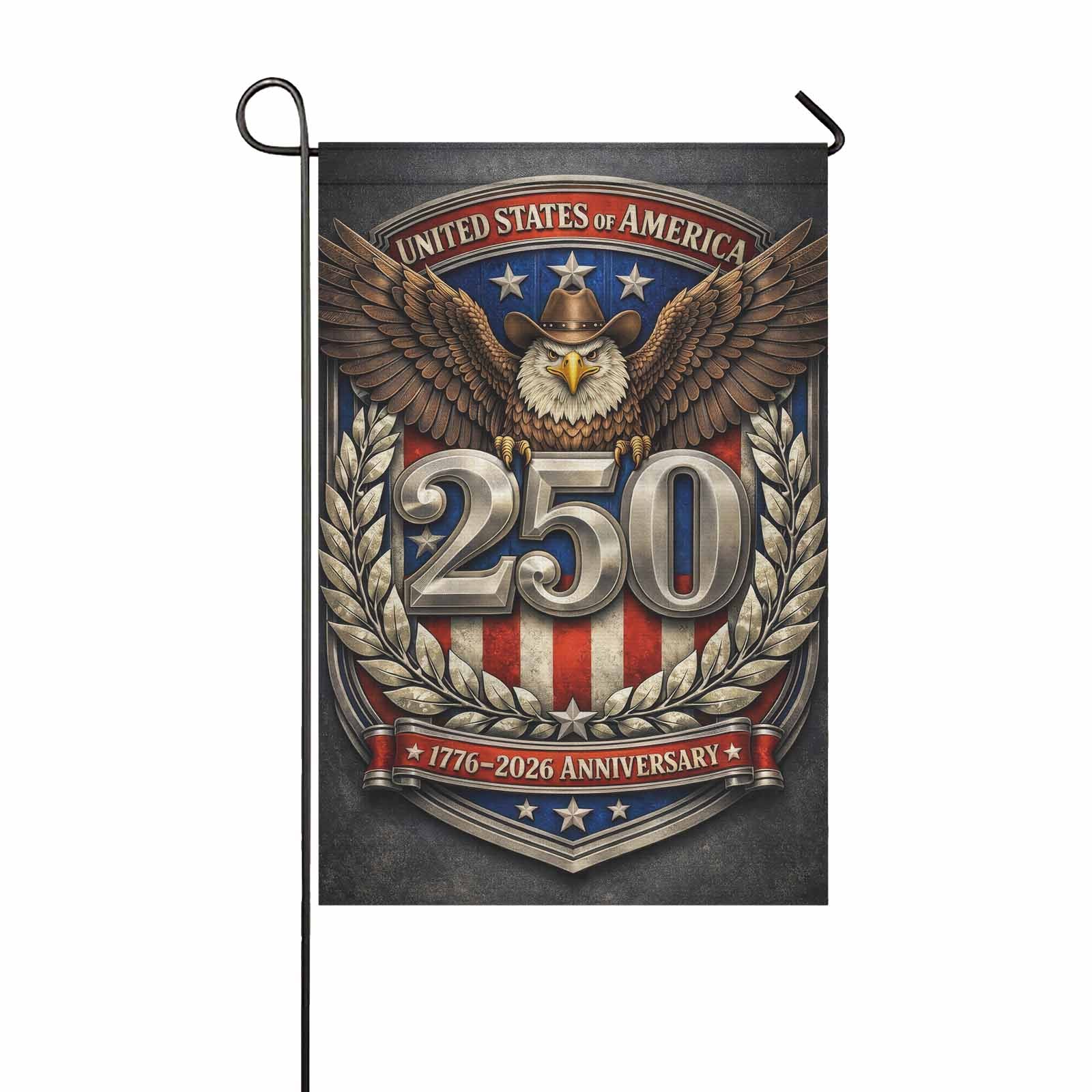America 250 Garden Flag Patriotic Eagle USA 1776-2026 250th Anniversary Flag Decor