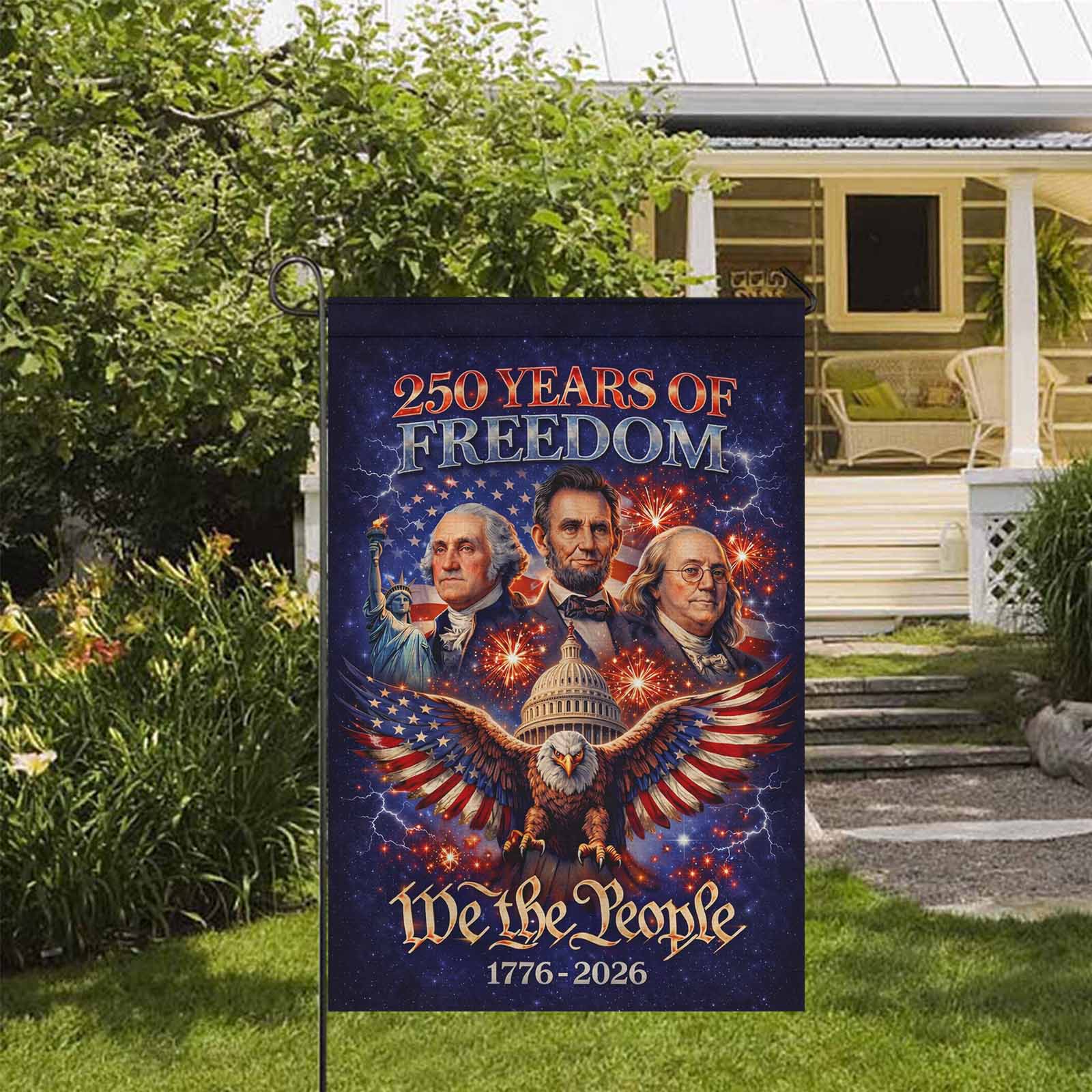 Patriotic Eagle Founding Fathers Garden Flag USA Independence Decor