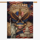250 Years Faith and Freedom Patriotic House Flag Cross Eagle 1776-2026