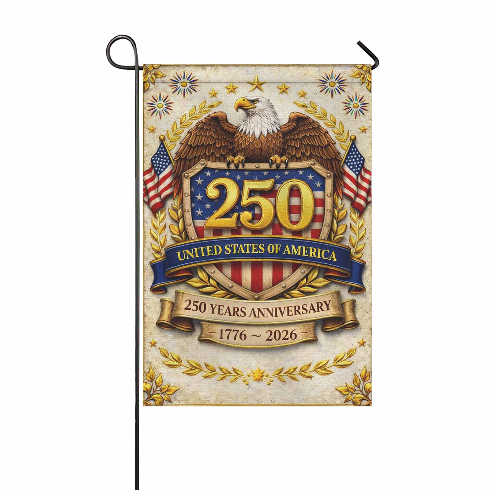 America 250 Garden Flag United States of America Patriotic Eagle 1776-2026 USA Flag
