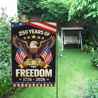 250 Years of Freedom Garden Flag 1776–2026 – Patriotic Eagle America 250 Yard Decor