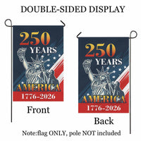 250 Years of America Garden Flag – Statue of Liberty Patriotic Flag 1776–2026