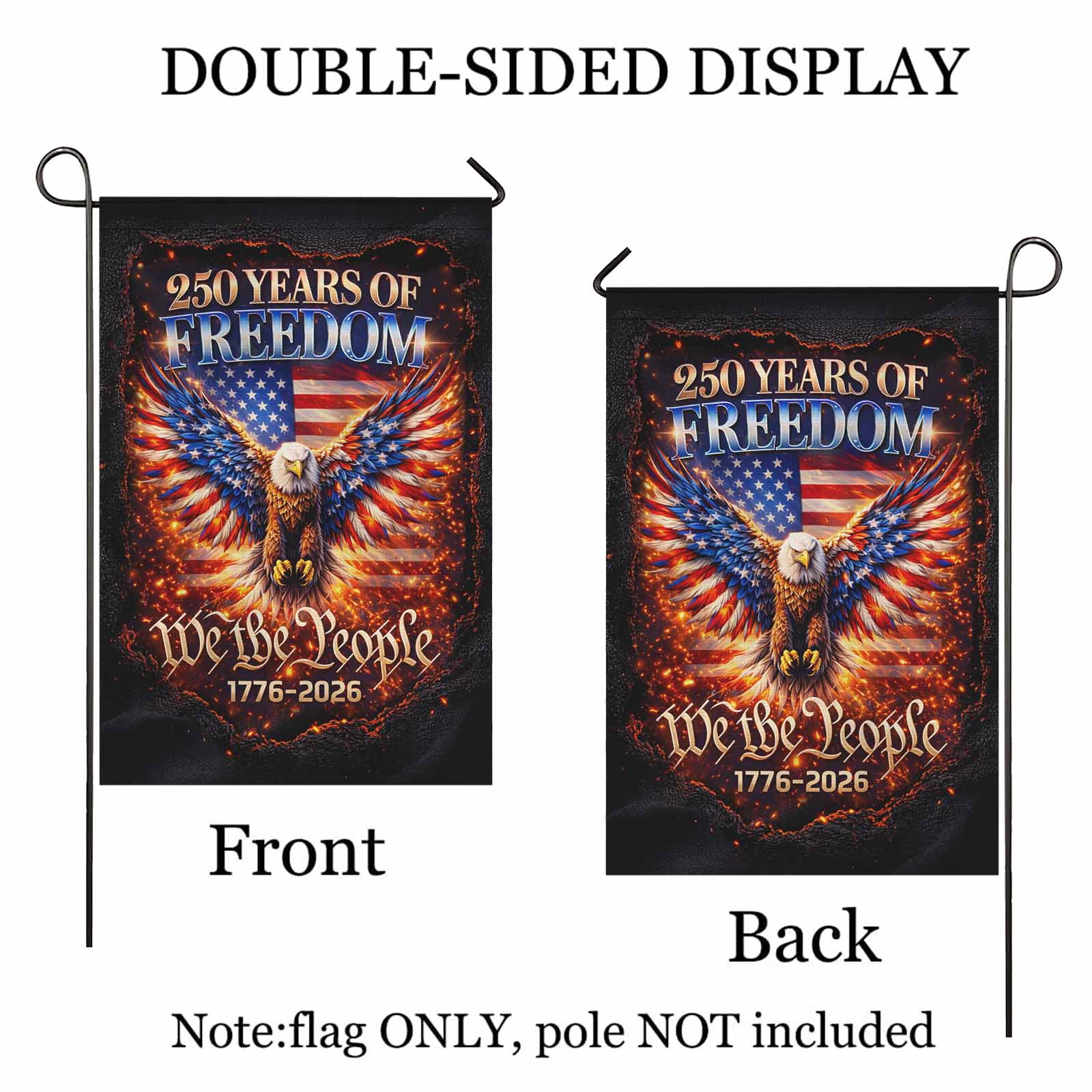 250 Years of Freedom Garden Flag 1776–2026 We The People Patriotic Decor