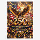 America 250 Gold Anniversary House Flag 1776–2026 Freedom