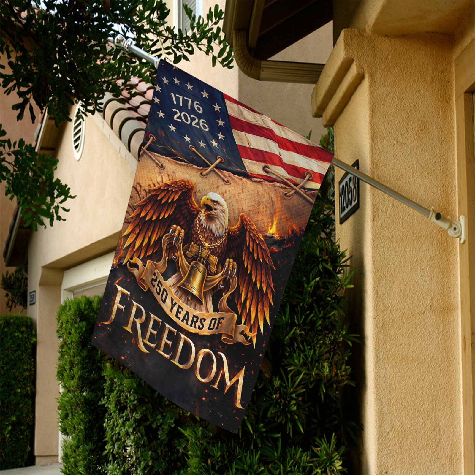 America 250 Garden Flag Patriotic Eagle Liberty Bell 250 Years of Freedom 1776-2026 Decor