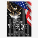 One Nation Under God House Flag – America 250 Christian Eagle Flag 1776–2026