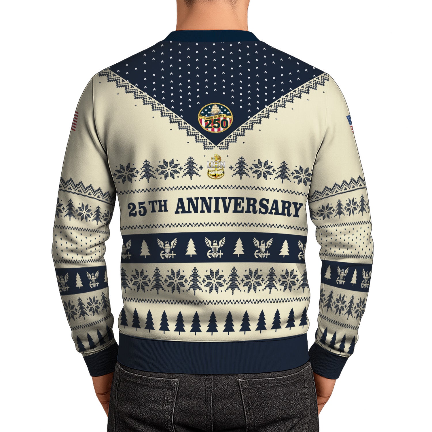 Personalized US Navy Christmas Ugly Sweater UST019