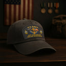 Premium Washed Denim Cap – Embroidered-Effect Print DC003