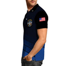 US Navy 250th Anniversary Polo Shirt – Modern Blue Design with Custom Rank