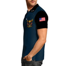 US Navy Polo Shirt – Eagle & Flag Emblem Design with Custom Rank
