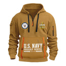 Custom US Navy Ranks Quarter Zip Hoodie TQZ02