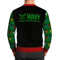 America's Navy A Legacy Of Valor Since 1775 Christmas Ugly Sweater