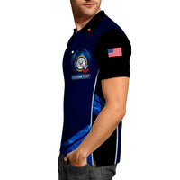 US Navy Polo Shirt – Bold Vertical Text & Navy Seal