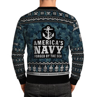 Personalized US Navy Christmas Ugly Sweater JUST06