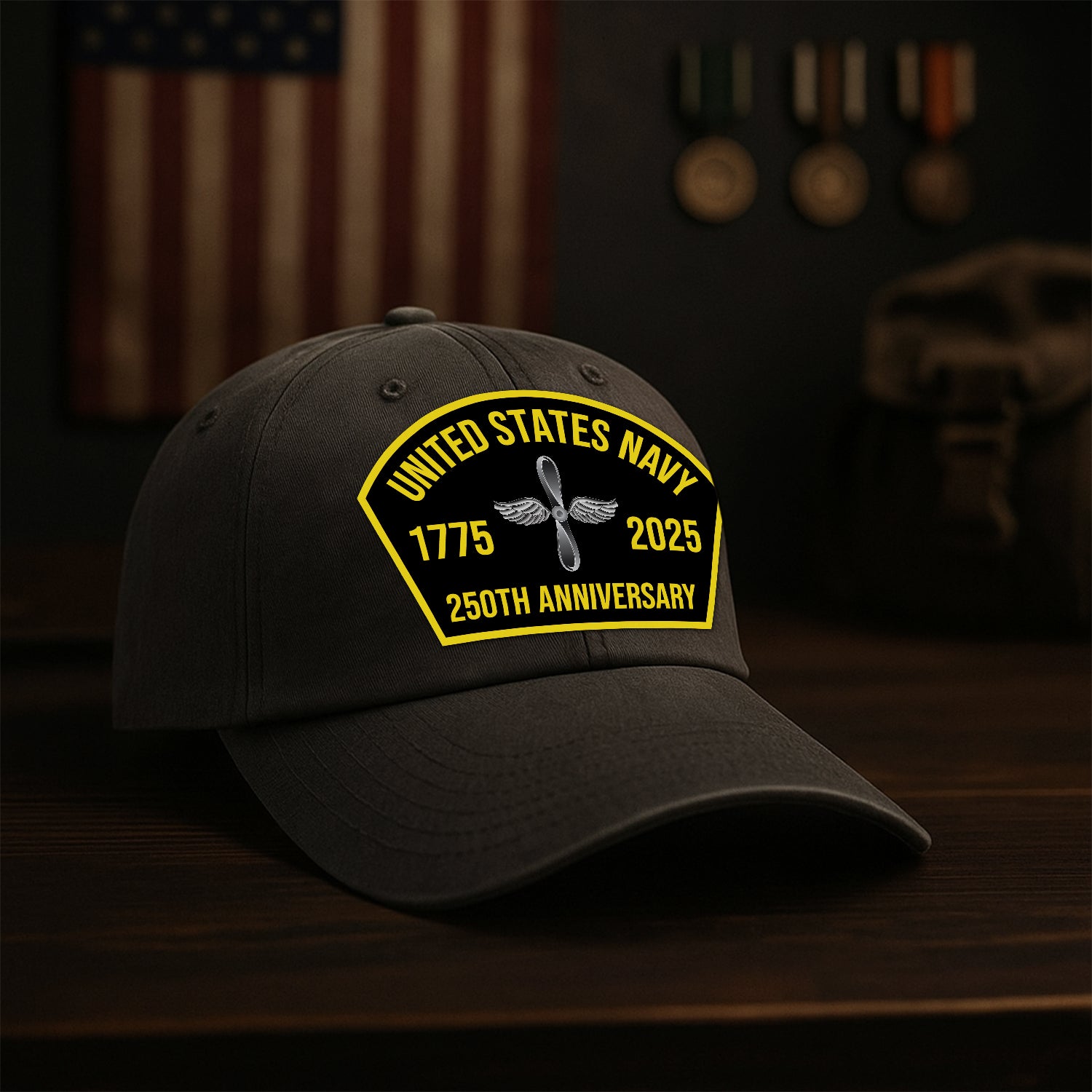 Custom Ranks & Text Premium Washed Denim Cap DC008