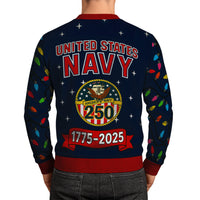 US Navy 1775 - 2025 Christmas Ugly Sweater