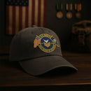Premium Washed Denim Cap – Embroidered-Effect Print DC008