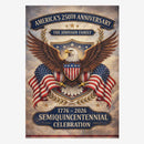 Custom America 250th Anniversary House Flag 1776–2026 Family Name