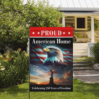 Proud American Home Garden Flag Patriotic Eagle Statue of Liberty 250 Years of Freedom USA Decor