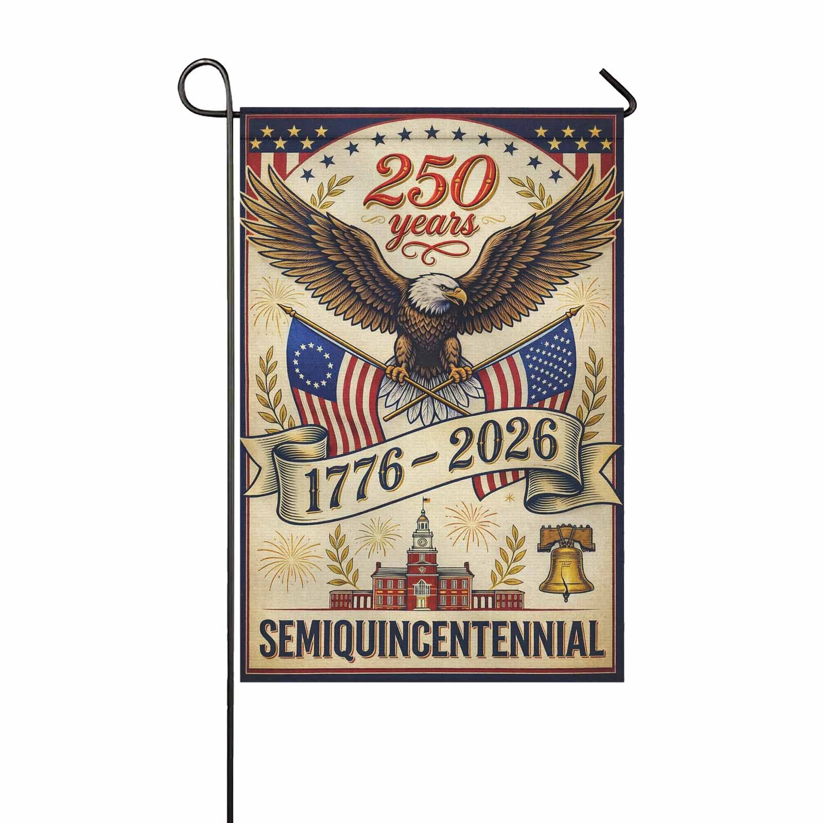 America 250 Patriotic Garden Flag Eagle 250 Years Independence 1776-2026