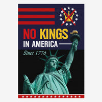 No Kings in America House Flag Patriotic Statue of Liberty Since 1776 USA Independence Banner