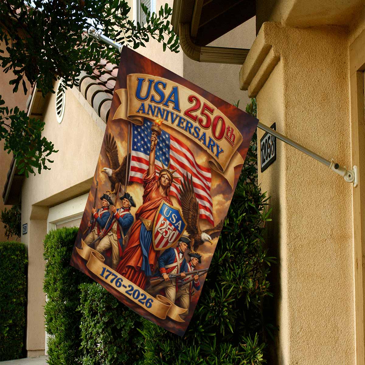 USA 250th Anniversary Patriotic Garden Flag Liberty Eagle 1776-2026