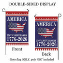 250th Anniversary America Garden Flag – USA Map Patriotic Flag 1776–2026