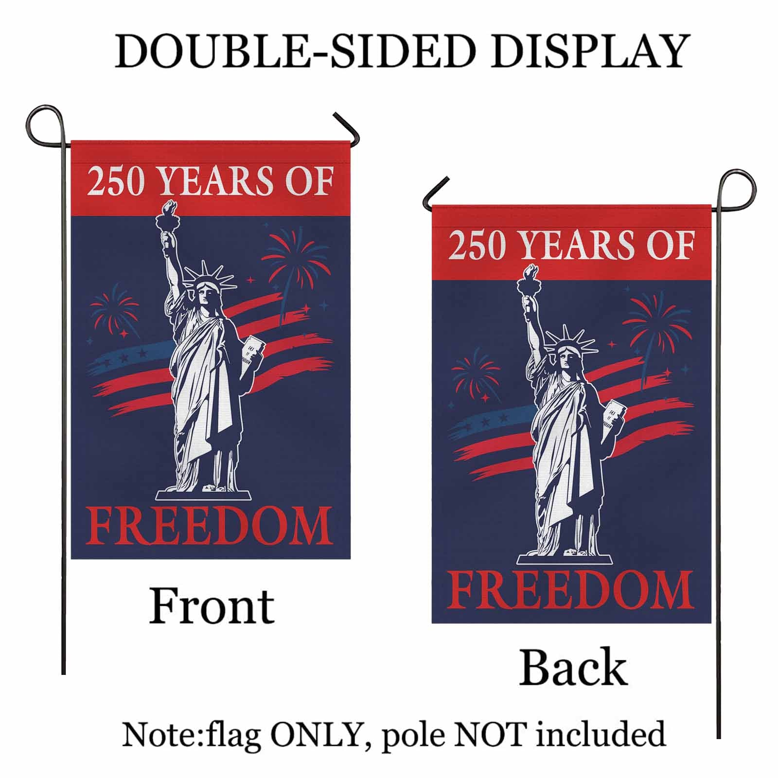 250 Years of Freedom Garden Flag – America 250 Liberty Fireworks Flag