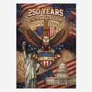 250 Years Faith and Freedom Patriotic House Flag Cross Eagle 1776-2026