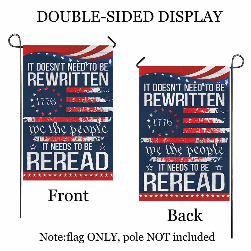 We The People Garden Flag – America 250 Patriotic Quote Flag 1776–2026