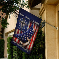 God Family Country House Flag Christian Patriotic USA 250 Years Blessings 1776-2026 Banner