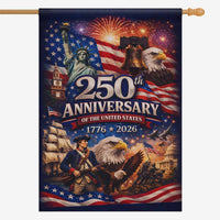 USA 250th Anniversary House Flag Patriotic Eagle Liberty Bell 1776-2026 Independence Banner