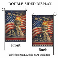 We The People 250 Years Garden Flag Patriotic USA 1776-2026 Liberty Torch Independence Decor
