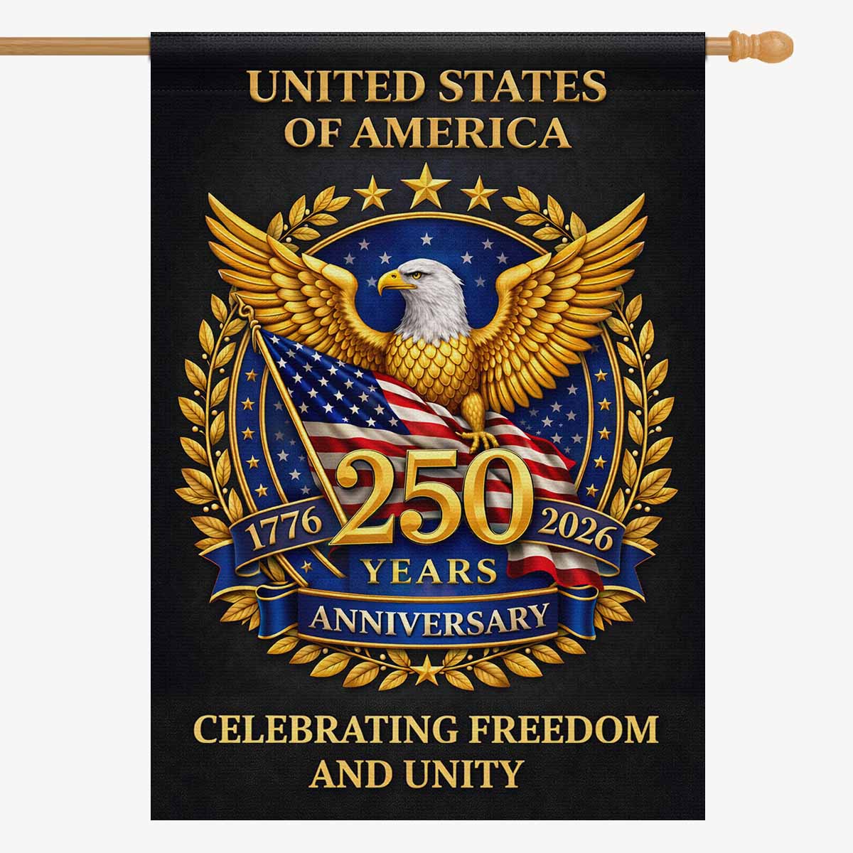 United States 250th Anniversary House Flag – 1776–2026 Freedom and Unity Decor