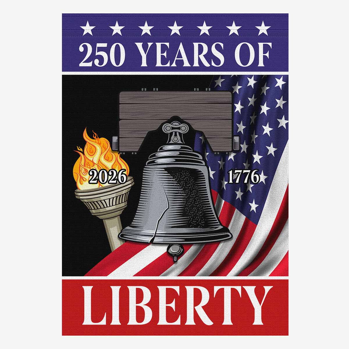 US 250th Anniversary House Flag – Liberty Bell America 250 Flag 1776–2026